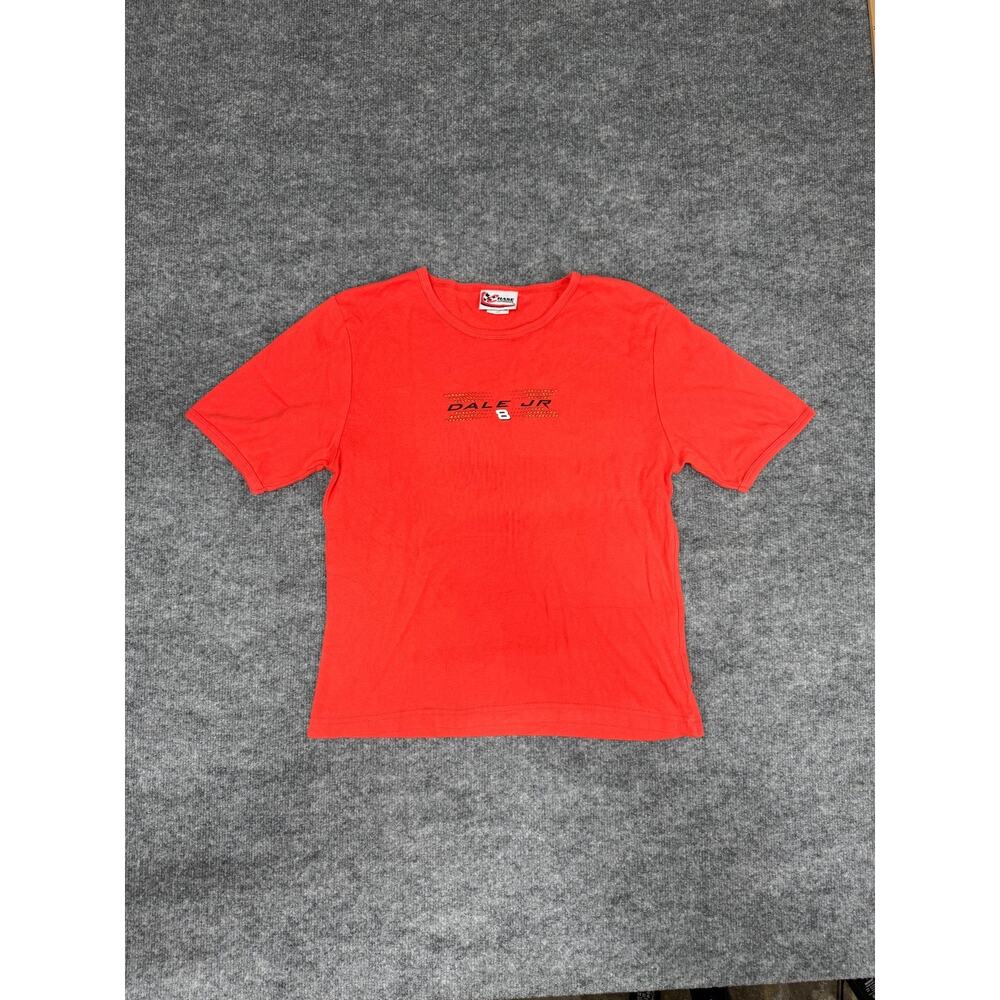 VTG Y2K Chase‎ Authentics Dale Earnhardt Jr Red Shirt Womens L Gold Metallic